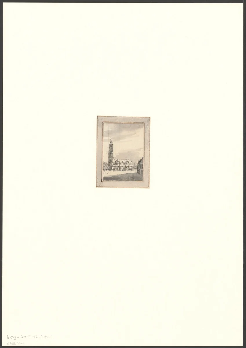 Gezicht op de Westerkerk by anonymous, drawing, 1637-1750