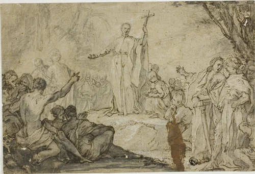 Saint Preaching to Heathens by Charles Joseph Natoire, drawing, 1720-1777