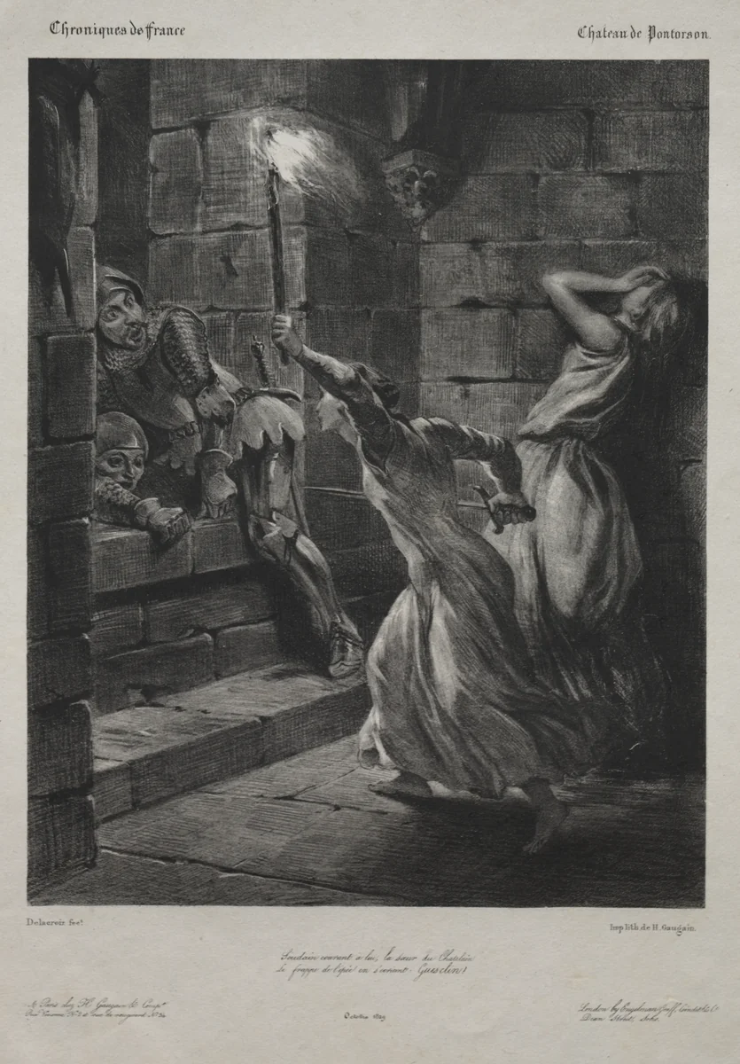 The Sister of Duguesclin by Eugène Delacroix, print, 1829