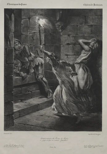 The Sister of Duguesclin by Eugène Delacroix, print, 1829