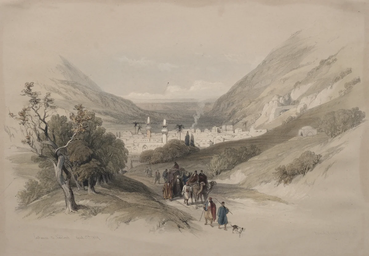 Entrance to Nablus by David Roberts, print, 1839