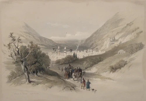 Entrance to Nablus by David Roberts, print, 1839