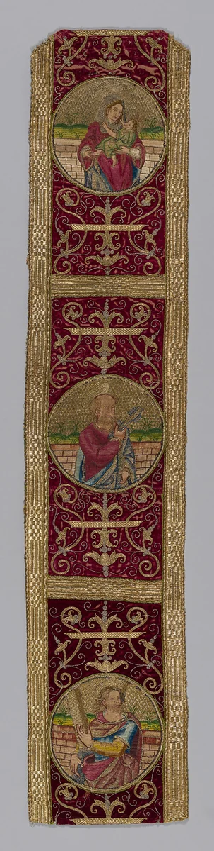 Orphrey Band by Italy, textile, 1601-1700