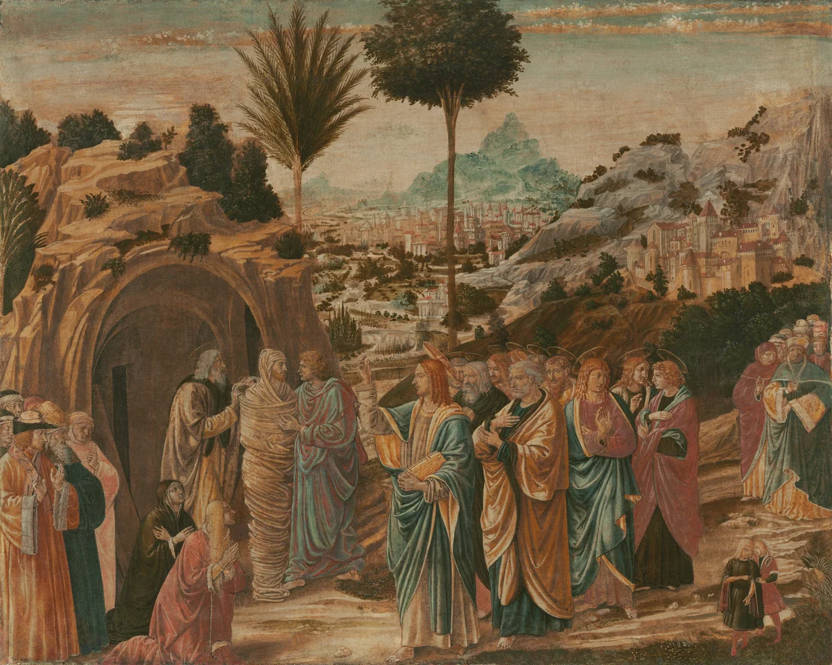 The Raising of Lazarus by Benozzo Gozzoli, painting, 1492-1497