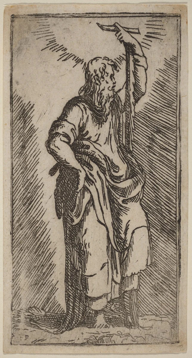 Saint Simon by Master F.P.; Parmigianino, print, 1494-1585