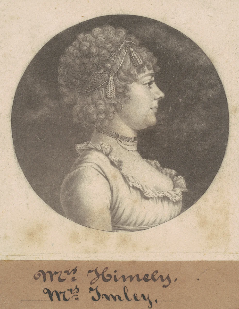 Mrs. James Henderson Imlay by Charles B. J. Févret de Saint-Mémin, print, 1801