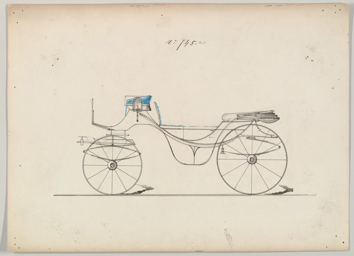 Design for Vis-à-vis/ Barouche, no. 745a by Brewster & Co., drawing, 1850-1870