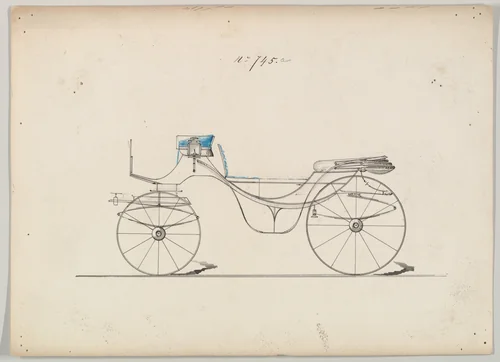 Design for Vis-à-vis/ Barouche, no. 745a by Brewster & Co., drawing, 1850-1870