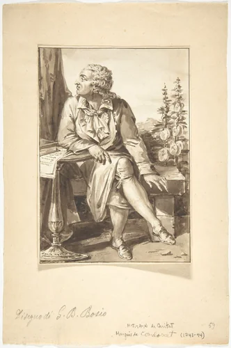Portrait of M.-J.-A.-N. de Coritat, Marquis de Condorcet by Jean-Baptiste-François Bosio, drawing, 1780-1827