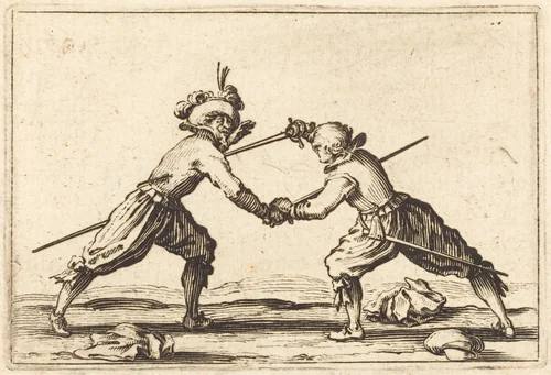 Duel with Swords by Jacques Callot, print, 1622