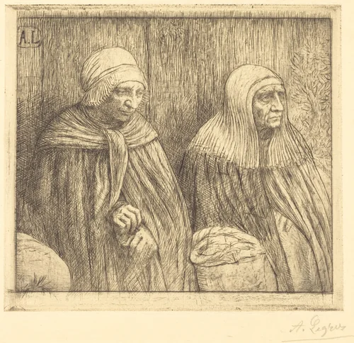 Peasants (Paysannes) by Alphonse Legros, print, 1837-1911