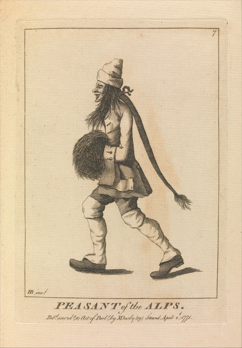 Peasant of the Alps by Henry William Bunbury, print, 1771