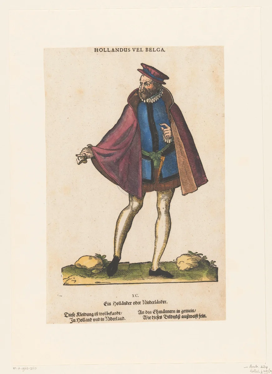 Staande man in Hollandse dracht by Jost Amman, print, 1577