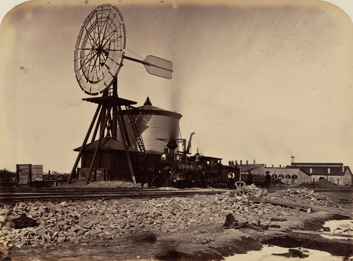 Plate 16. The Wind Mill at Laramie by Andrew Joseph Russell, photograph, 1869