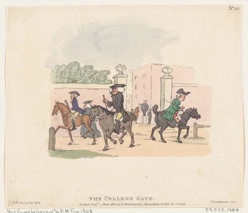 The College Gate by Thomas Rowlandson, print, 1803