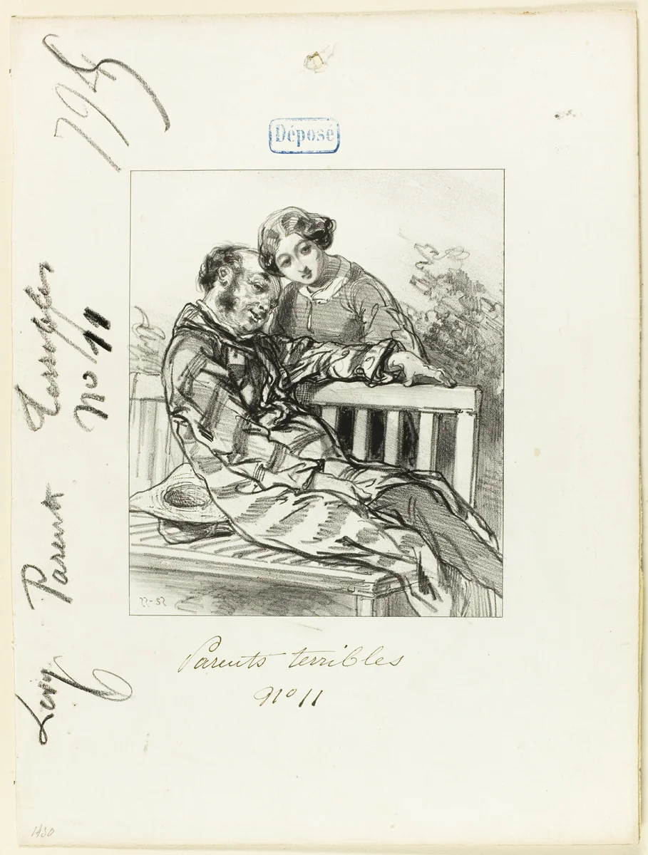 Les-Parents-Terribles series: Don't you think, father... by Paul Gavarni, print, 1853