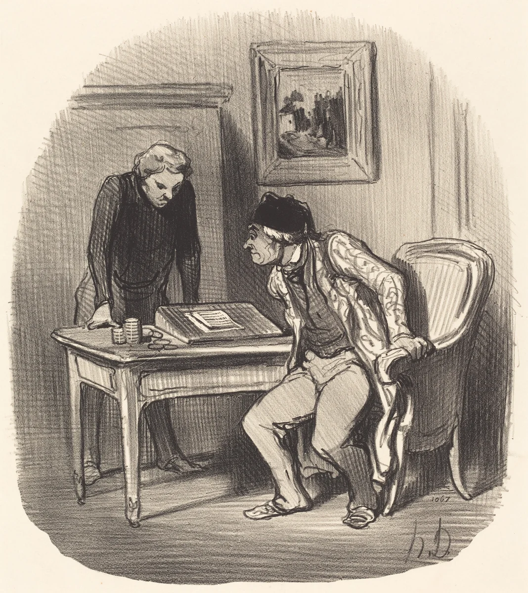 Le Compte est-il bien exact?... by Honoré Daumier, print, 1847