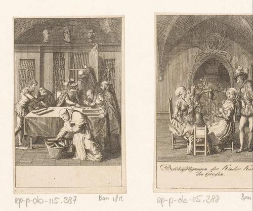 Karel de Grote in zijn bibliotheek by Daniel Nikolaus Chodowiecki, print, 1795