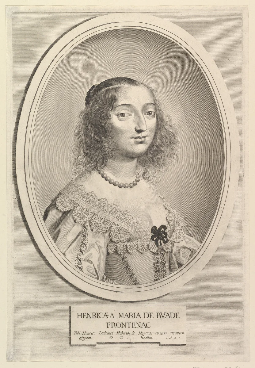 Henriette-Marie de Buade-Frontenac by Claude Mellan, print, 1641