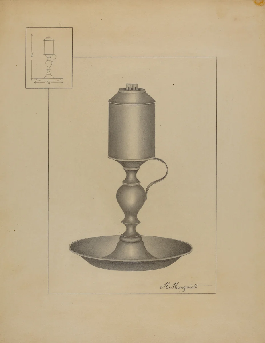 Lamp by Matthew Mangiacotti, index of american design, 1936