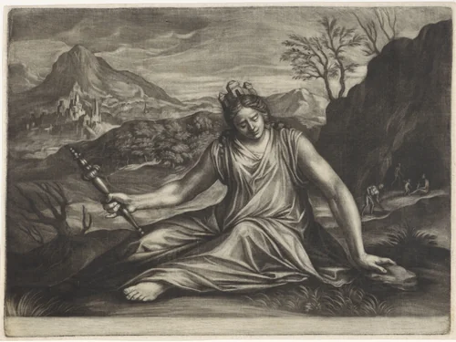 Aarde gepersonifieerd door de godin Cybele by anonymous, print, 1650-1800