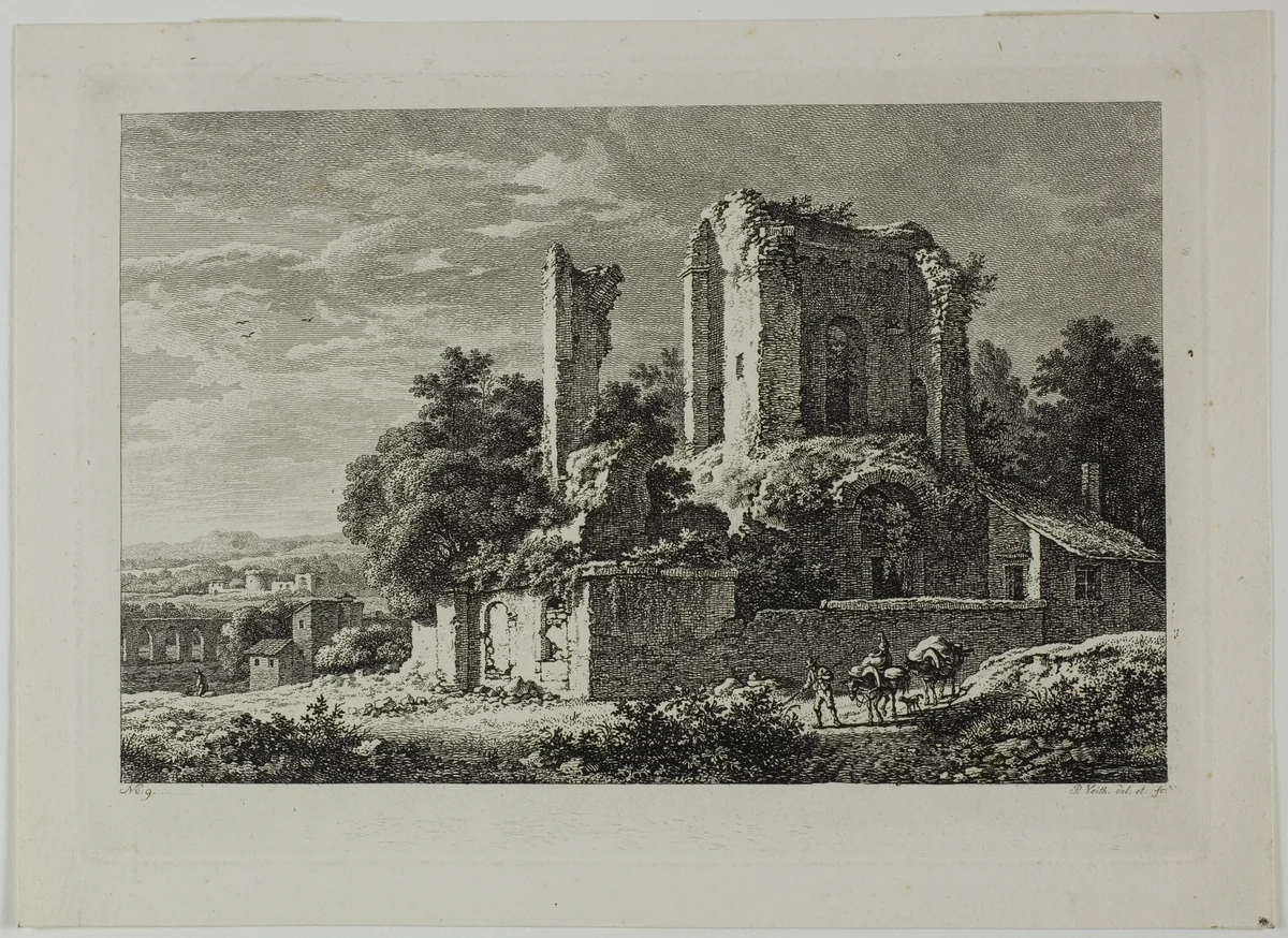 Italianate Landscape by Philipp Veith, print, 1822-1824