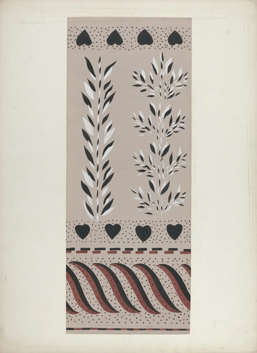 Wall Decoration Below Chair Rail by Alvin M. Gully, index of american design, 1940