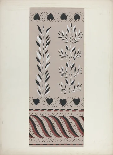 Wall Decoration Below Chair Rail by Alvin M. Gully, index of american design, 1940
