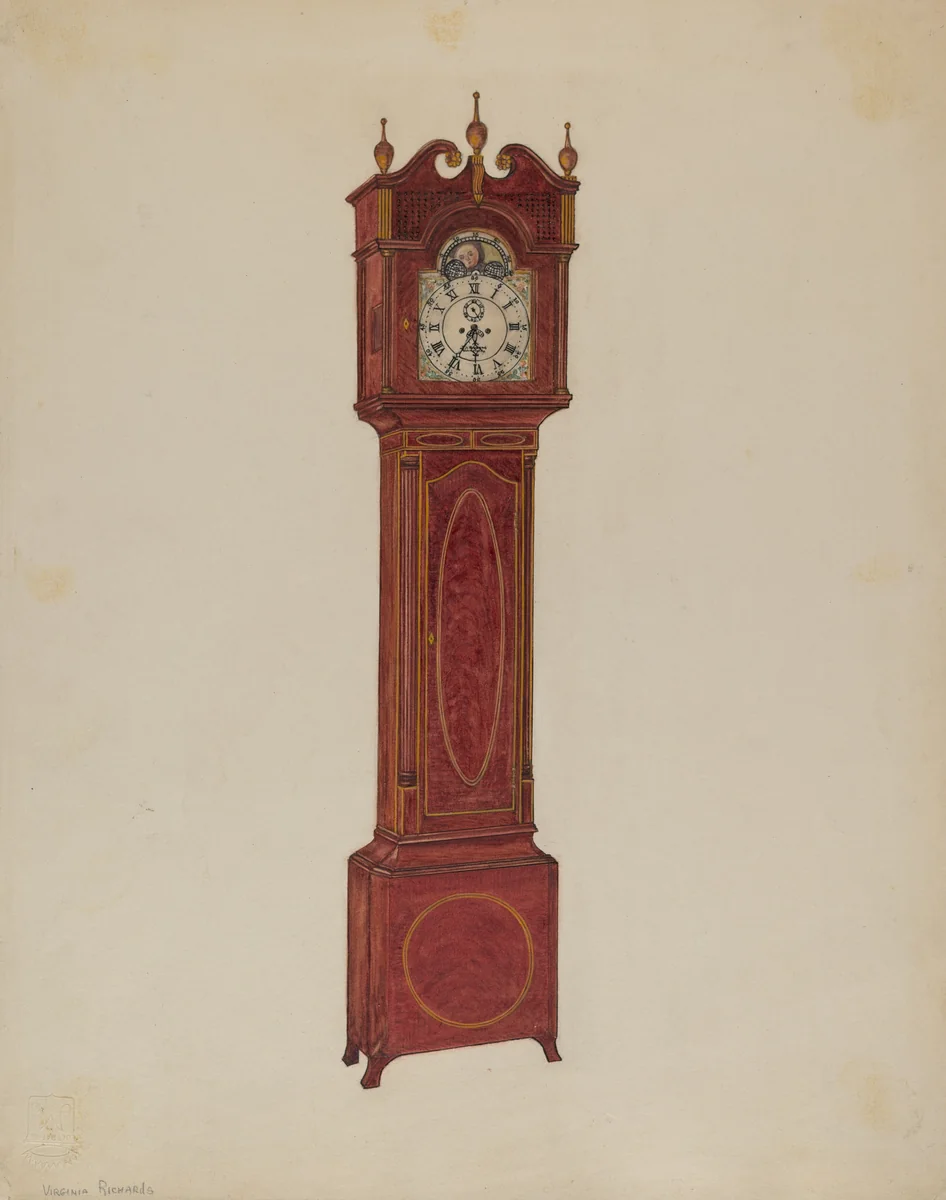 Clock, Tall by Virginia Richards, index of american design, 1935-1942