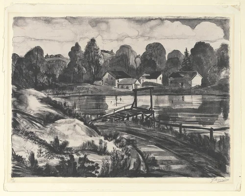 Boat Landing by Emil Ganso, print, 1929