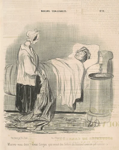 Mariez-vous donc! vieux Grigou... by Honoré Daumier, print, 1840-1899