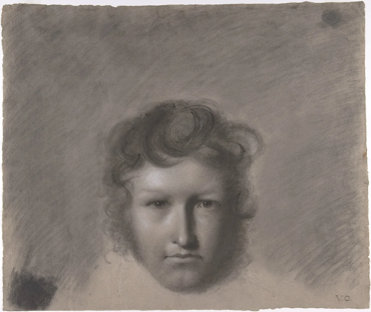 Self-Portrait by Andre-Jacques-Victor Orsel, drawing, 1810-1825