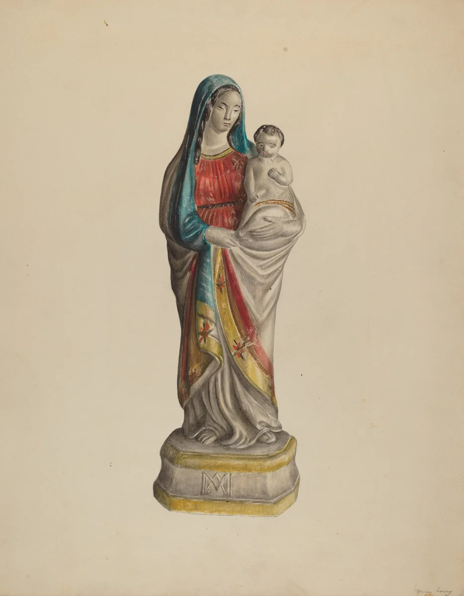 Madonna and Child by Mina Lowry, index of american design, 1938