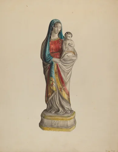 Madonna and Child by Mina Lowry, index of american design, 1938