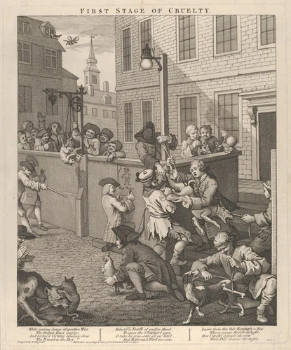 The First Stage of Cruelty (The Four Stages of Cruelty) by William Hogarth, print, 1751