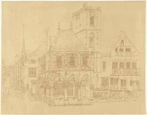 Het Oude Stadhuis van Amsterdam, 1641 by Anthonie van den Bos, print, 1778-1838