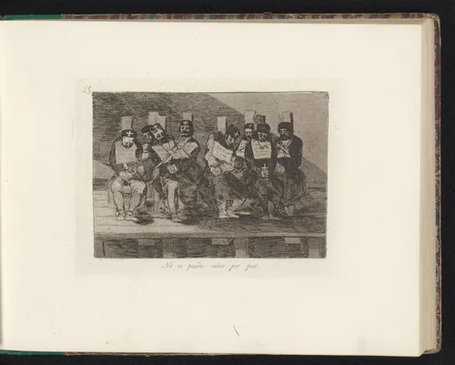 Groep mannen zit gekneveld aan palen by Francisco de Goya, book, 1810-1820