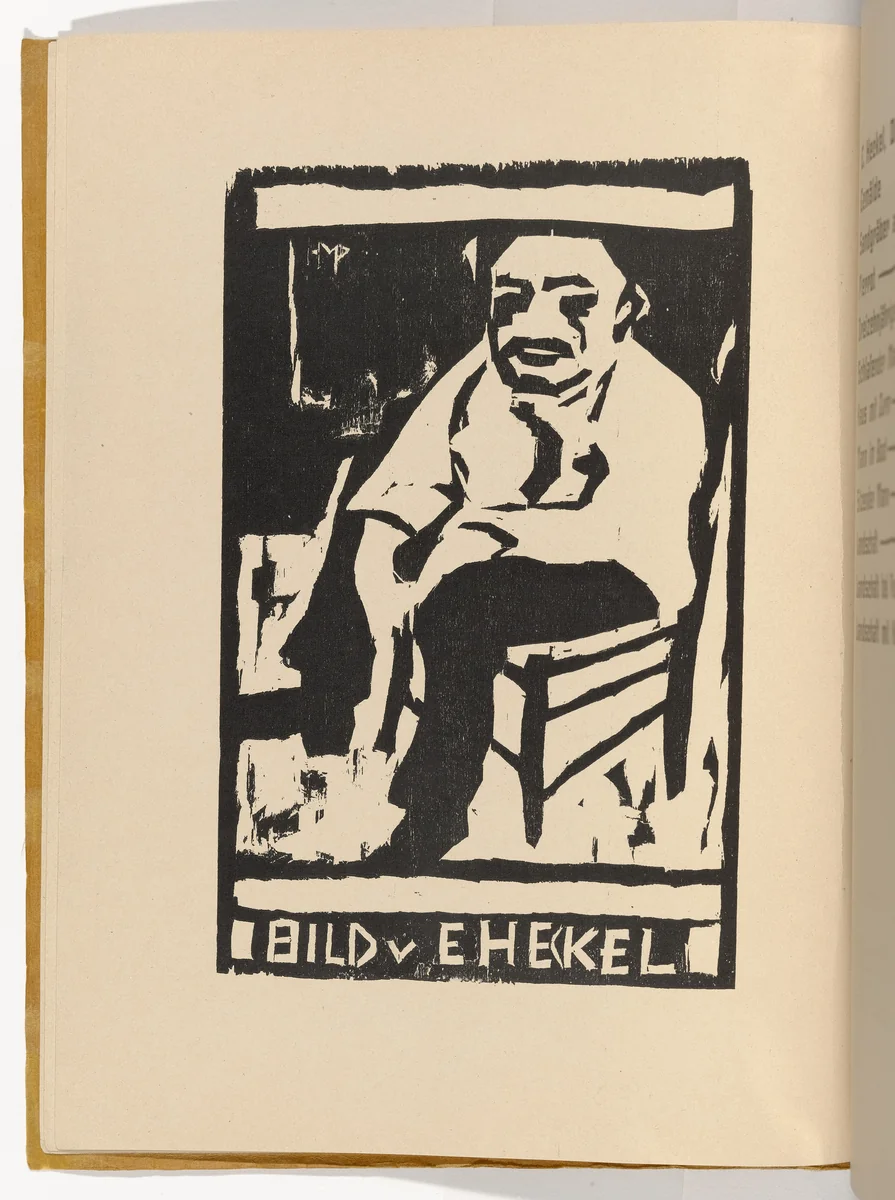 Seated Man (Sitzender Mann) (plate, folio 3 verso) from KG Brücke by Max Pechstein, illustrated book, 1910