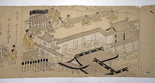 Procession of the Emperor and His Suite by Kano School, print, 1626