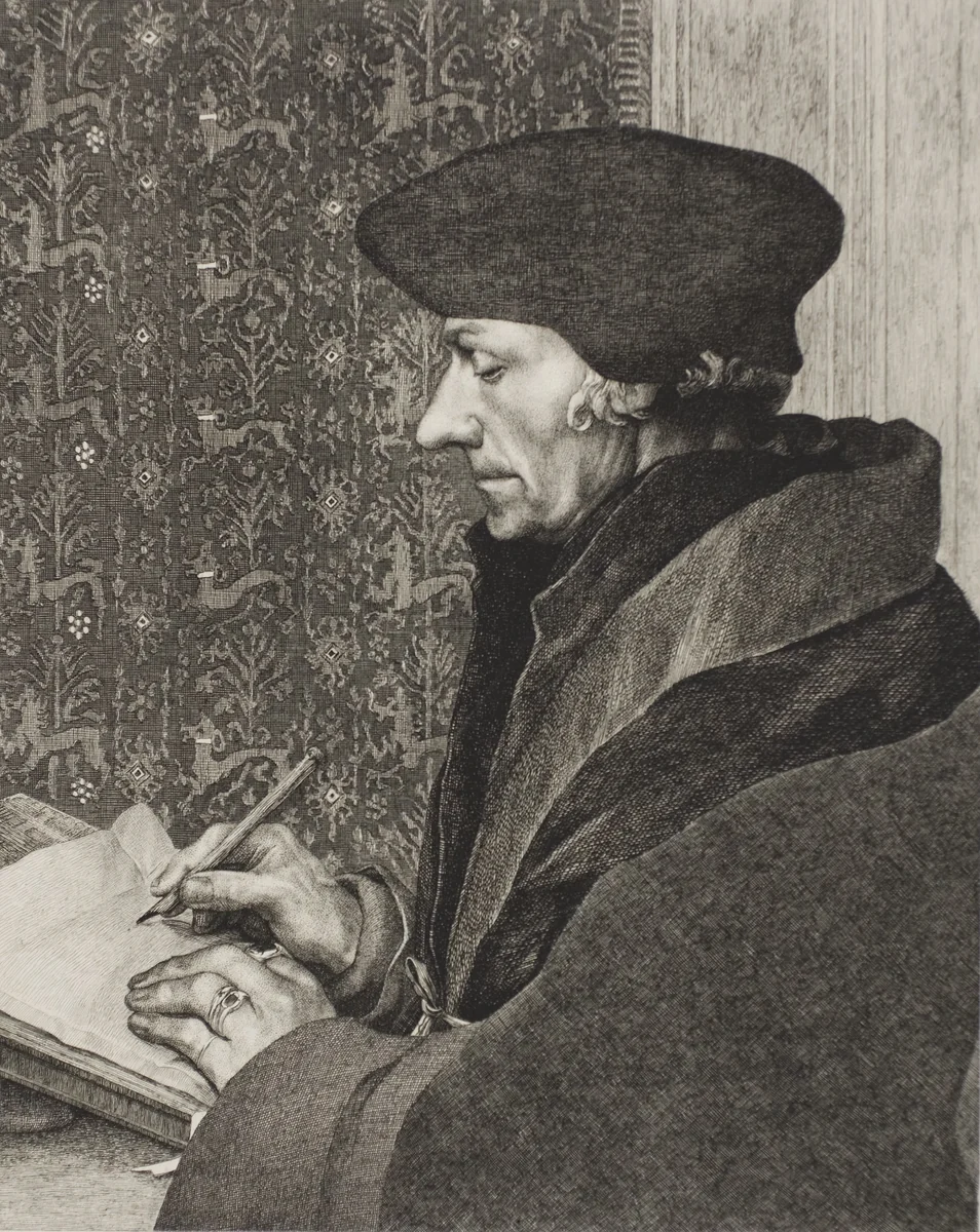 Erasmus by Félix Bracquemond, print, 1863