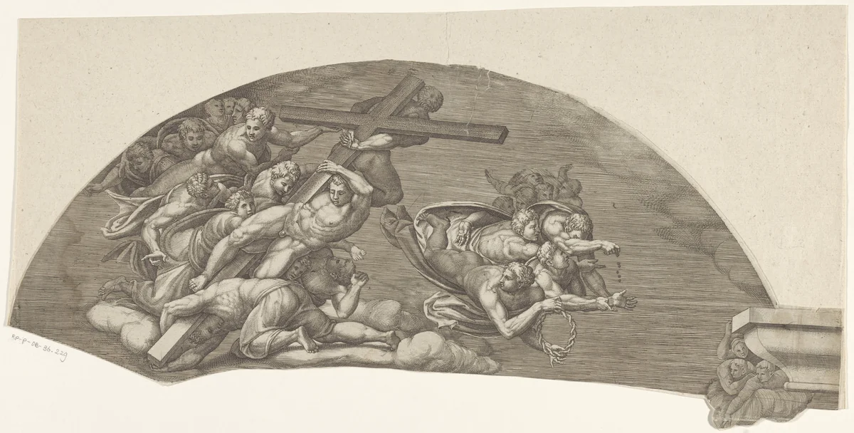 Het laatste oordeel, blad B by Giorgio Ghisi, print, 1530-1582