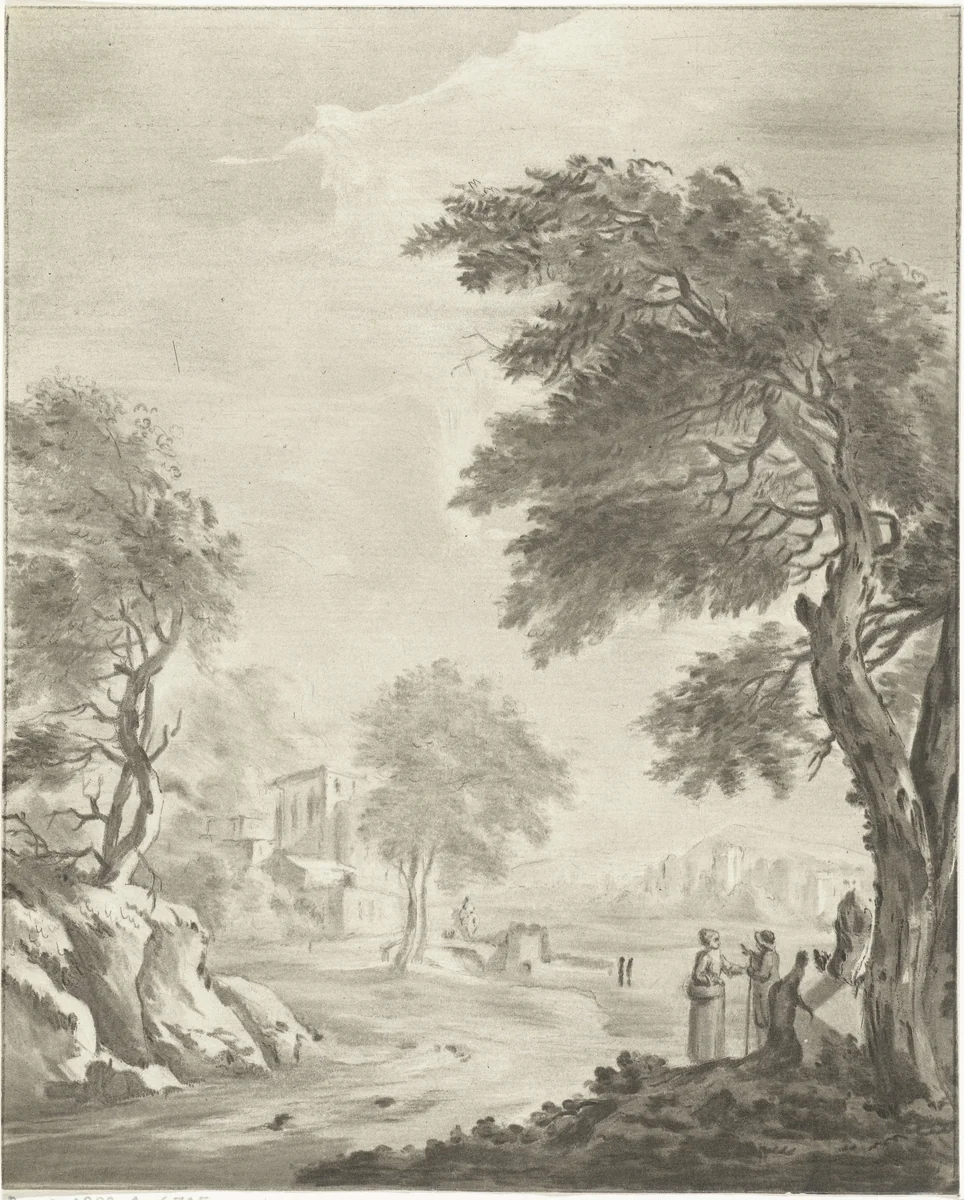 Landschap met weg by Jurriaan Cootwijck, print, 1724-1798