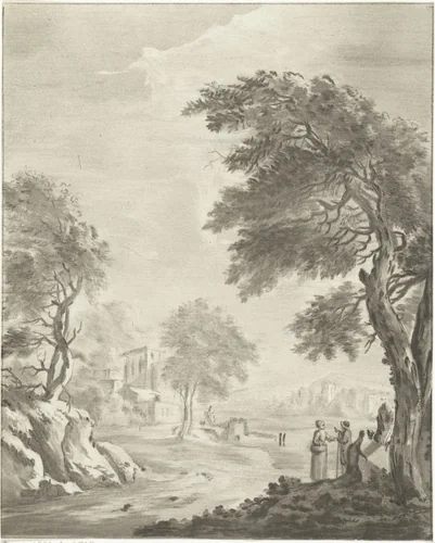 Landschap met weg by Jurriaan Cootwijck, print, 1724-1798