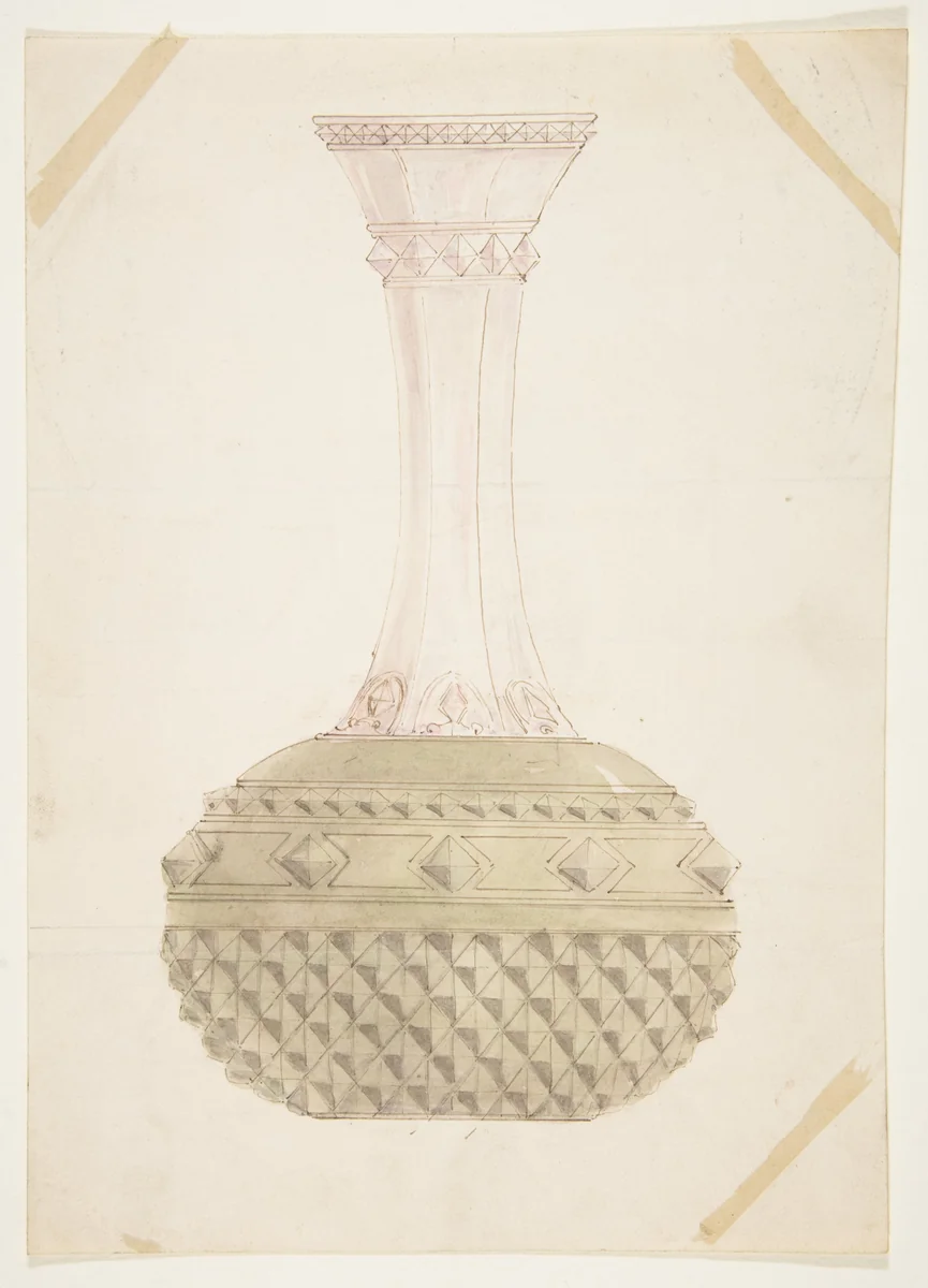 Design for a Vase by anonymous, drawing, 1800-1899