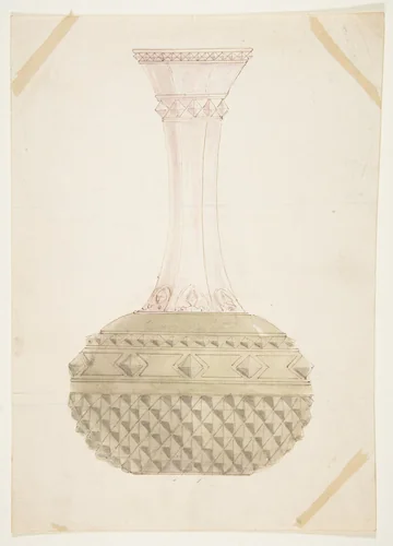 Design for a Vase by anonymous, drawing, 1800-1899