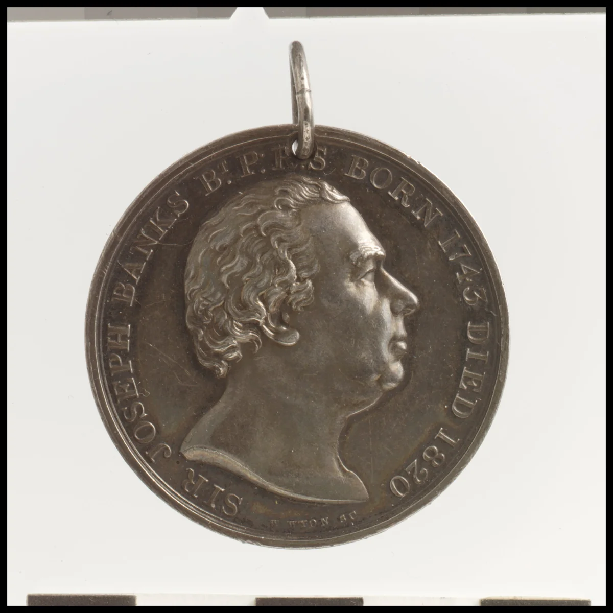 Sir Joseph Banks (1743–1820) by William Wyon, metalwork, 1837
