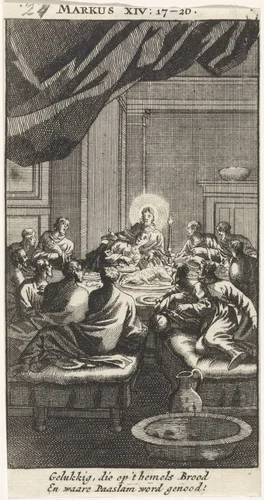 Laatste Avondmaal by anonymous, print, 1712
