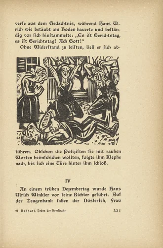 Altwinkel: Wintsch Stabbed to Death (Altwinkel: Der niedergestochene Wintsch) (in-text plate, page 321) from Neben der Heerstrasse (Off the Main Road) by Ernst Ludwig Kirchner, illustrated book, 1923