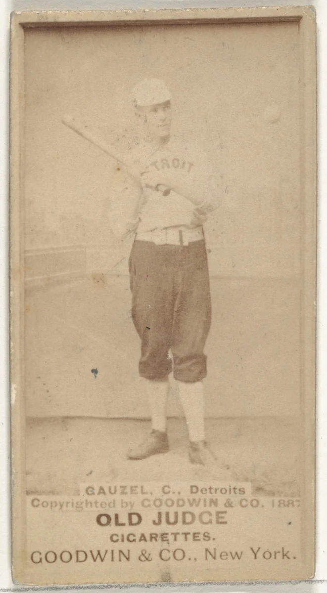Charles William "Charlie" Ganzel, Catcher, Detroit Wolverines, from the Old Judge series (N172) for Old Judge Cigarettes by Goodwin & Company, photograph, 1887