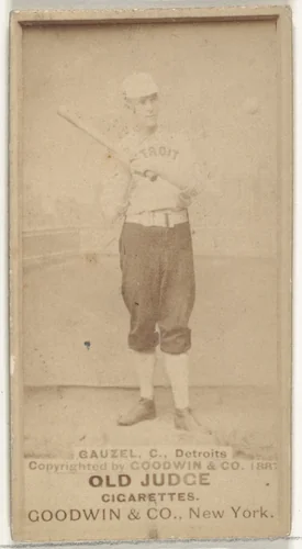 Charles William "Charlie" Ganzel, Catcher, Detroit Wolverines, from the Old Judge series (N172) for Old Judge Cigarettes by Goodwin & Company, photograph, 1887